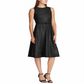 Vestido de festa feminino Ralph Lauren, sem mangas, com decote joia, abaixo do joelho, ajuste folgado, tamanho 12, preto