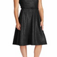 Vestido de festa feminino Ralph Lauren, sem mangas, com decote joia, abaixo do joelho, ajuste folgado, tamanho 12, preto