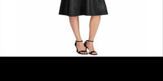 Vestido de festa feminino Ralph Lauren, sem mangas, com decote joia, abaixo do joelho, ajuste folgado, tamanho 12, preto