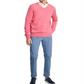 Suéter Tommy Hilfiger Signature Masculino Regular Fit com Decote em V e Manga Longa Rosa Tamanho Grande