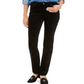Calça jeans reta com controle de barriga e veludo Charter Club feminina, preta, tamanho 10