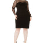 Vestido justo plus size com detalhe de ilusão Calvin Klein feminino, preto, tamanho 16W