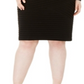 Vestido justo plus size com detalhe de ilusão Calvin Klein feminino, preto, tamanho 16W