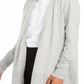Cardigan feminino Charter Club com frente aberta, cinza, tamanho XS