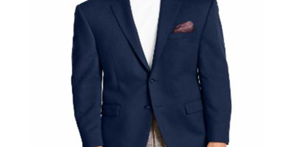 Casaco esportivo masculino de lã/cashmere de luxo Lauren Ralph Lauren, corte clássico, azul-marinho brilhante, tamanho 43