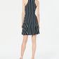 Vestido casual listrado Halter feminino Bar III, preto, tamanho médio