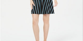 Vestido casual listrado Halter feminino Bar III, preto, tamanho médio