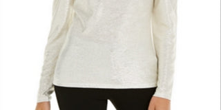 INC Women's Puff-Sleeve Shine Top  Yellow Size 2XL