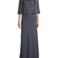 Vestido Capelet Feminino J Kara Cinza com Lantejoulas Tamanho 14