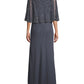 Vestido Capelet Feminino J Kara Cinza com Lantejoulas Tamanho 14