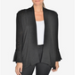 Cardigan drapeado com manga sino feminino Ny Collection, preto, tamanho pequeno