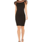 Vestido Calvin Klein Feminino Feathered Illusion Scuba Crepe Preto Tamanho 12