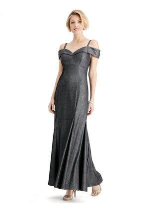 Vestido formal feminino R&amp;M RICHARDS, sem mangas, estilo maxi fit + flare, preto, tamanho 14