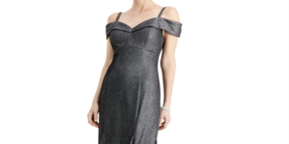 Vestido formal feminino R&amp;M RICHARDS, sem mangas, estilo maxi fit + flare, preto, tamanho 14