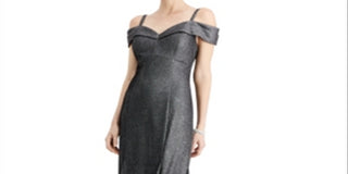 Vestido formal feminino R&amp;M RICHARDS, sem mangas, estilo maxi fit + flare, preto, tamanho 14