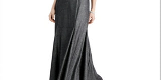 Vestido formal feminino R&amp;M RICHARDS, sem mangas, estilo maxi fit + flare, preto, tamanho 14