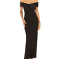 Vestido de festa longo lápis Eliza J feminino, sem mangas, ombro de fora, preto, tamanho 8