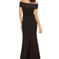 Vestido de festa longo lápis Eliza J feminino, sem mangas, ombro de fora, preto, tamanho 8