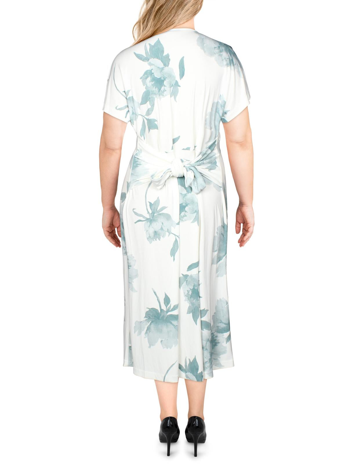 Vestido-camisa feminino Alfani com estampa floral e amarração frontal, marfim, tamanho M