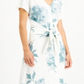 Vestido-camisa feminino Alfani com estampa floral e amarração frontal, marfim, tamanho M