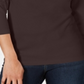 Camisa Henley de algodão pequena Karen Scott feminina, tamanho chocolate, pequena M