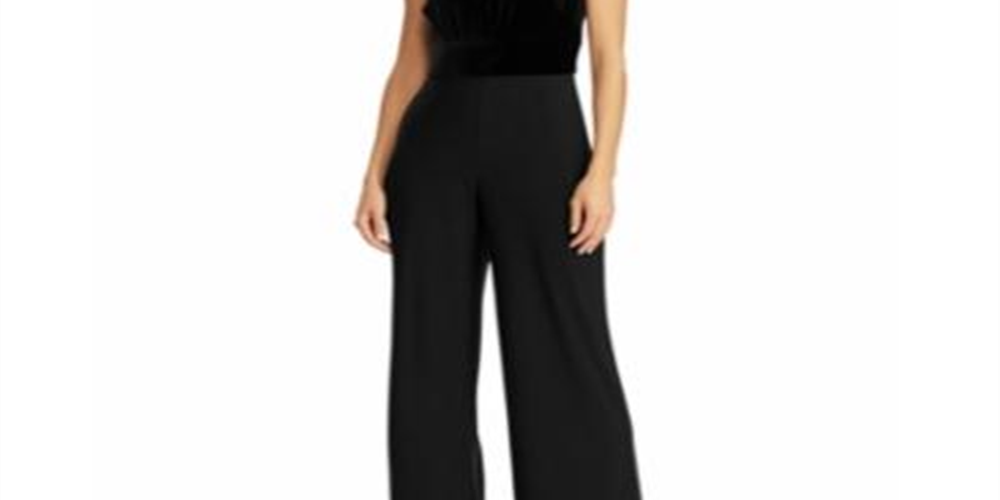 Macacão Ralph Lauren Feminino Sem Mangas Gola Alta Perna Larga Preto Tamanho 10
