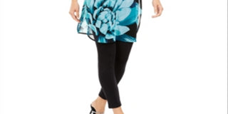 Túnica Alfani Feminina Petite com Estampa Floral Preta Tamanho Petite Médio