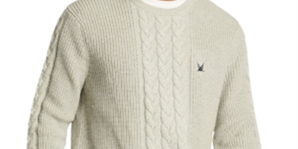 Suéter Nautica Masculino em Tricô Cinza Tamanho Grande