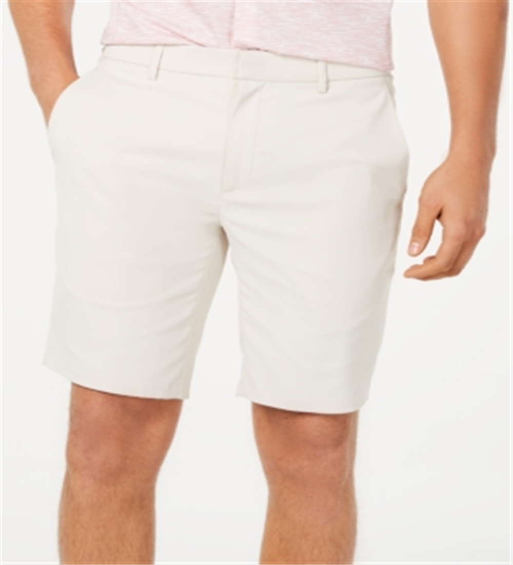 Shorts Alfani Masculino AlfaTech com Cós Elástico 9, Marrom, Bege Pedra, Tamanho 40