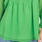 Charter Club Blusa feminina lisa com babados duplos e pregas, verde, tamanho XS