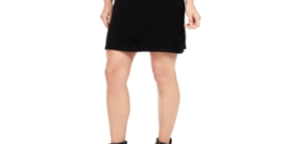 Vestido feminino Jessica Howard com decote canoa e acabamento estampado, preto, tamanho pequeno P