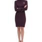 Vestido tommy hilfiger feminino manga comprida gola alta acima do joelho roxo tamanho grande