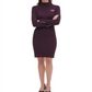 Vestido tommy hilfiger feminino manga comprida gola alta acima do joelho roxo tamanho grande
