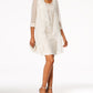 Conjunto de jaqueta Flyaway e vestido com decote redondo feminino R&amp;M Richards, tamanho 18, branco
