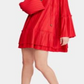 Vestido curto feminino com manga sino FREE PEOPLE, vermelho, tamanho médio