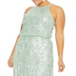 Vestido Blusão Feminino Plus Size com Lantejoulas da B Darlin, Verde, Tamanho 24