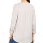 Blusa feminina com botões e punhos estilo &amp; CO, bege mesclado, tamanho pequeno GG
