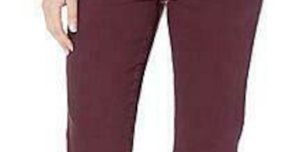 Calça jeans feminina Ralph Lauren reta, tamanho 10, cor vinho