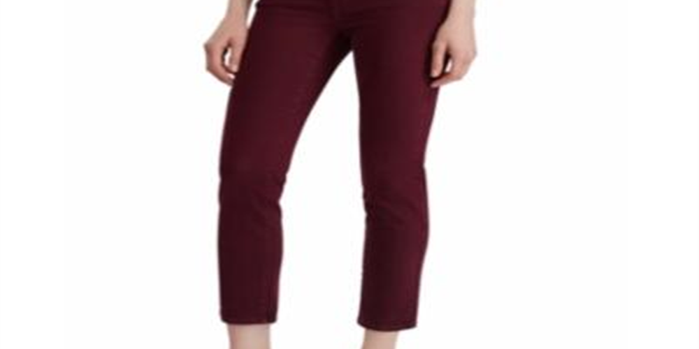 Calça jeans feminina Ralph Lauren reta, tamanho 10, cor vinho