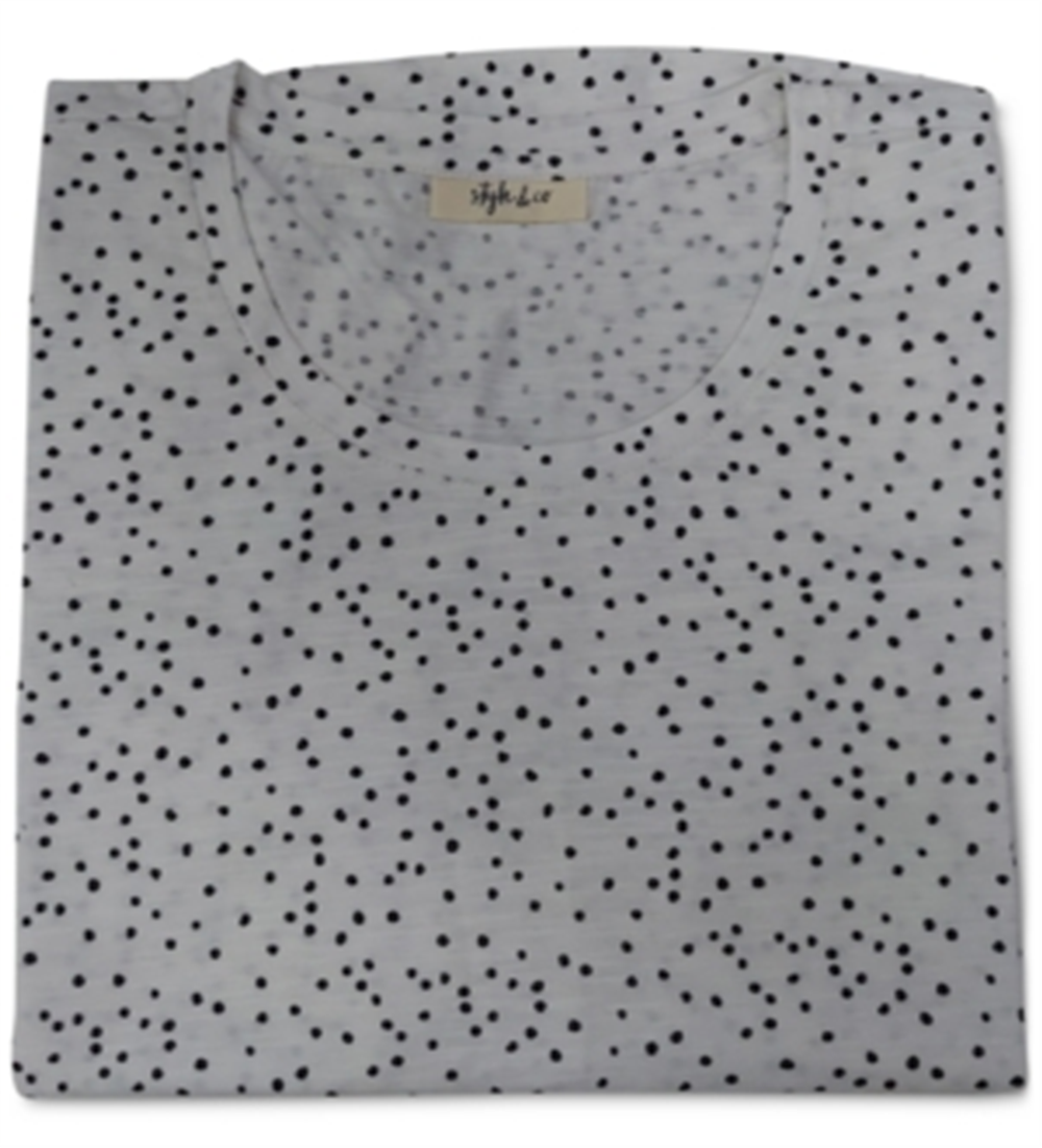Camiseta feminina estampada em algodão estilo &amp; co, branca, tamanho pequeno
