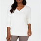 Karen Scott Suéter Feminino Ponto Cesto Inverno Branco Tamanho P