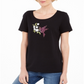 Camiseta feminina Karen Scott Hummingbird de algodão, preta, tamanho GG