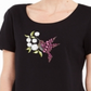Camiseta feminina Karen Scott Hummingbird de algodão, preta, tamanho GG