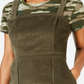 Vestido feminino verde sem mangas com decote quadrado e bainha acima do joelho, tamanho grande, da Common Stitch
