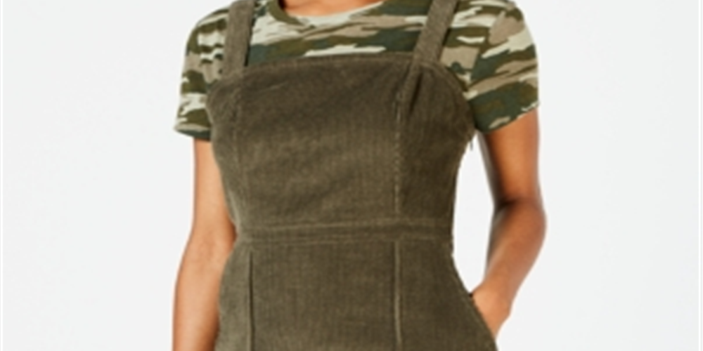 Vestido feminino verde sem mangas com decote quadrado e bainha acima do joelho, tamanho grande, da Common Stitch