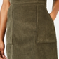 Vestido feminino verde sem mangas com decote quadrado e bainha acima do joelho, tamanho grande, da Common Stitch