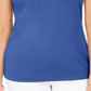 Blusa feminina Karen Scott de algodão com decote embelezado, azul, tamanho grande