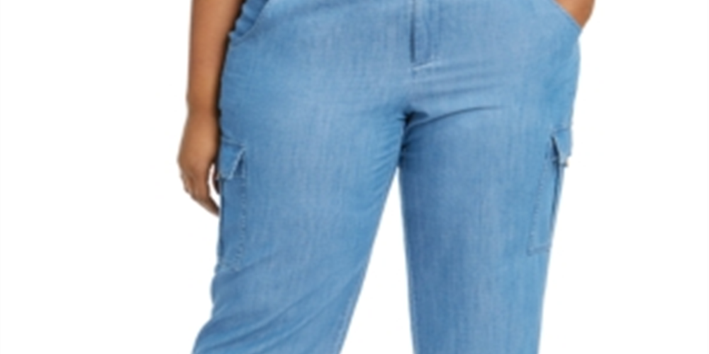 Calça cargo feminina plus size Michael Kors Indigo tamanho 18W