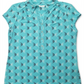 Camisa polo feminina com estampa de peixe Charter Club, azul-piscina claro, tamanho G