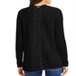 Suéter feminino INC com renda nas costas, preto, tamanho pequeno